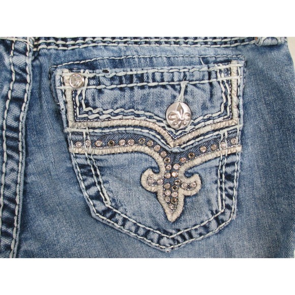 Rock Revival Pants Womens 28 Blue‎ Denim Jeans Janelle Straight Ladies 28X30* - Picture 8 of 16